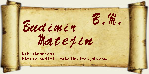 Budimir Matejin vizit kartica